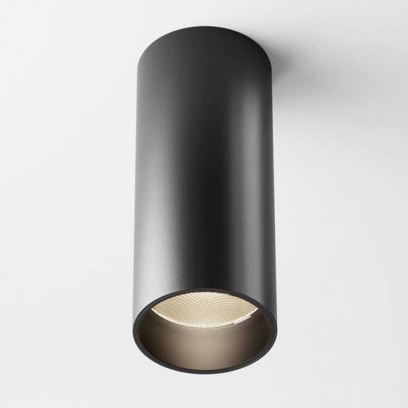Lampa Tuba LED Focus Maytoni | Natynkowa, Ściemnialna, Czarna