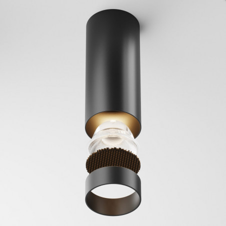 Lampa Tuba LED Focus Maytoni | Natynkowa, Ściemnialna, Czarna