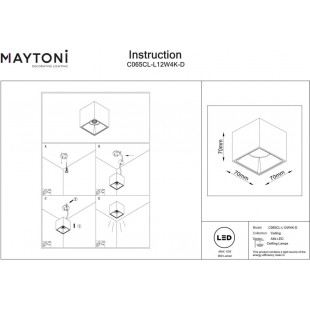 Lampa kwadratowa LED Alfa Maytoni - Ściemnialna, Biała