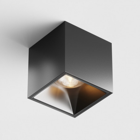 Lampa spot kwadratowa LED Alfa Maytoni | Czarna, ściemniana