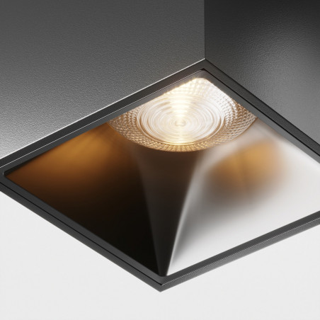 Lampa spot kwadratowa LED Alfa Maytoni | Czarna, ściemniana