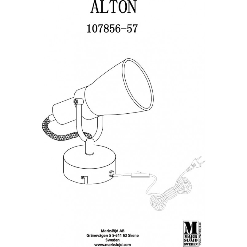 Kinkiet Retro Alton Biały Markslojd | Loft & Vintage