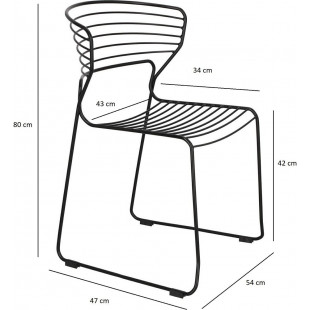Krzesło druciane Hilly czarne Intesi - Nowoczesny design