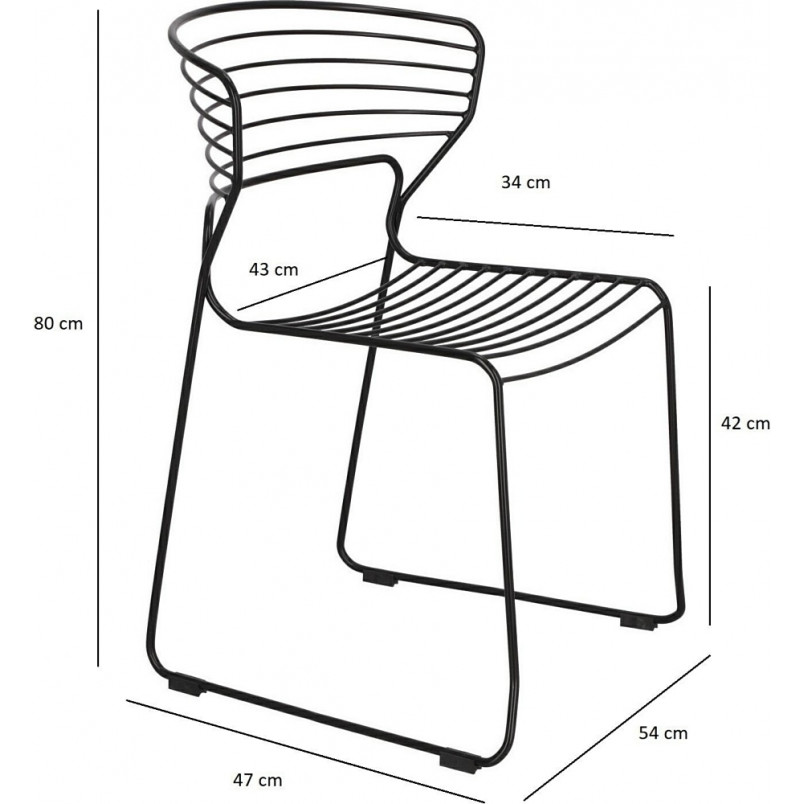 Krzesło druciane Hilly czarne Intesi - Nowoczesny design