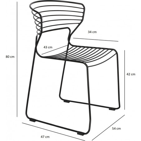 Krzesło druciane Hilly czarne Intesi - Nowoczesny design