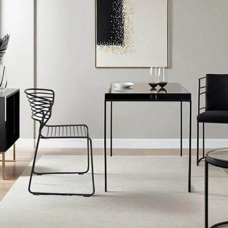 Krzesło druciane Hilly czarne Intesi - Nowoczesny design