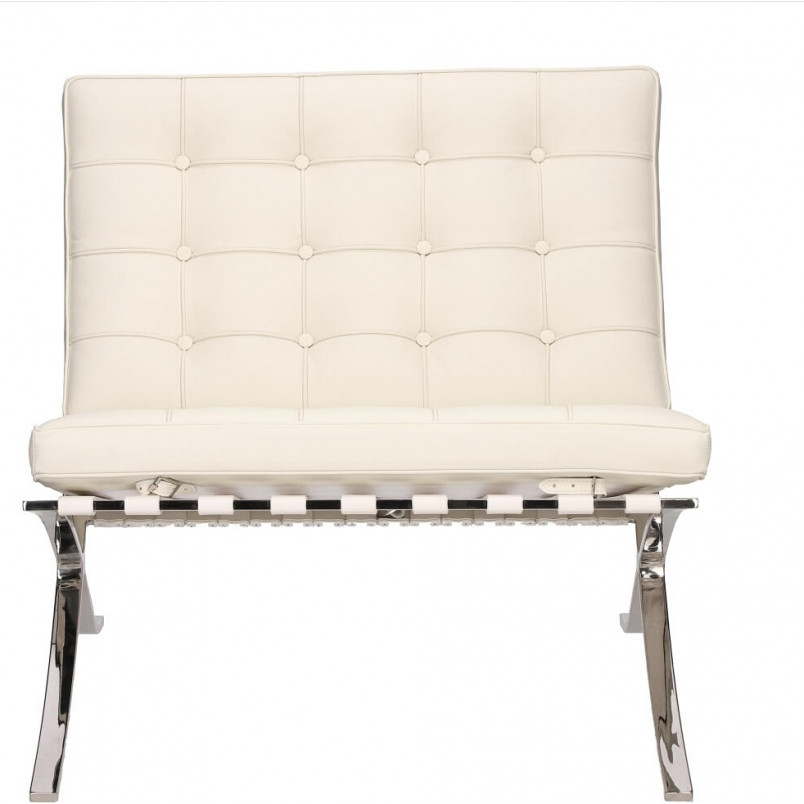 Fotel skórzany pikowany BA1 biały D2.Design - Luksusowy Design