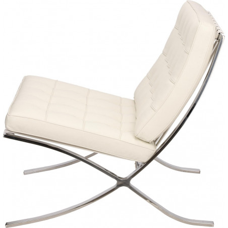 Fotel skórzany pikowany BA1 biały D2.Design - Luksusowy Design