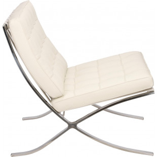 Fotel skórzany pikowany BA1 biały D2.Design - Luksusowy Design