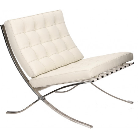 Fotel skórzany pikowany BA1 biały D2.Design - Luksusowy Design