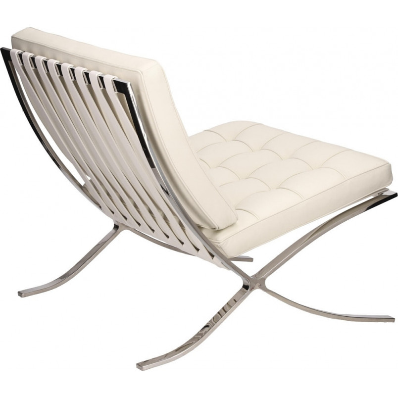 Fotel skórzany pikowany BA1 biały D2.Design - Luksusowy Design