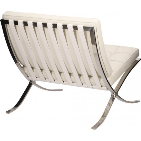 Fotel skórzany pikowany BA1 biały D2.Design - Luksusowy Design