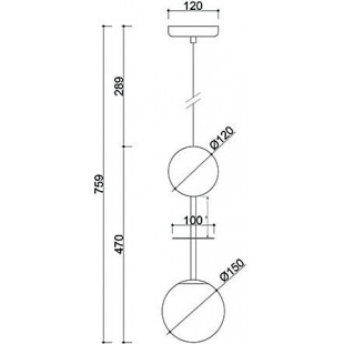 Lampa Wisząca Szklana Kula Niebieska Ummo | Oio 15cm