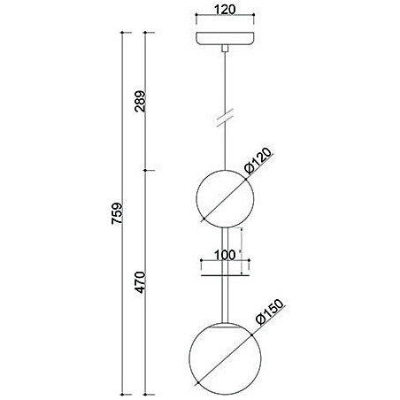 Lampa Wisząca Szklana Kula Niebieska Ummo | Oio 15cm