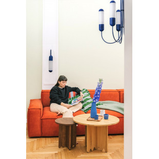 Żyrandol Funsui B | Szklany, Drewniany, Granatowy | Ummo