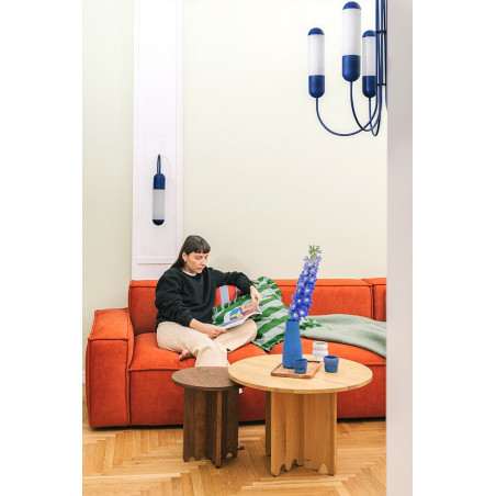 Żyrandol Funsui B | Szklany, Drewniany, Granatowy | Ummo