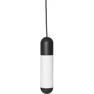 Lampa wisząca Ummo Funsui: Szkło, drewno, czarno-biała - Kup teraz!