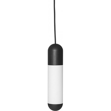 Lampa wisząca Ummo Funsui: Szkło, drewno, czarno-biała - Kup teraz!
