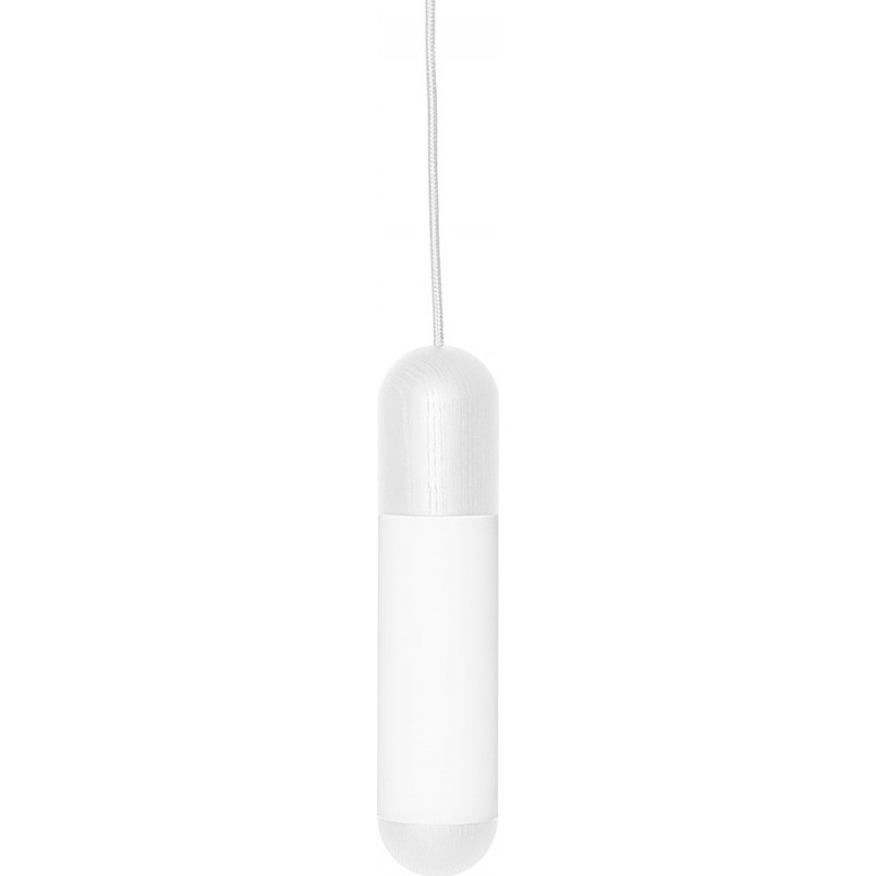 Lampa wisząca Funsui - biała, drewno i szkło | Ummo