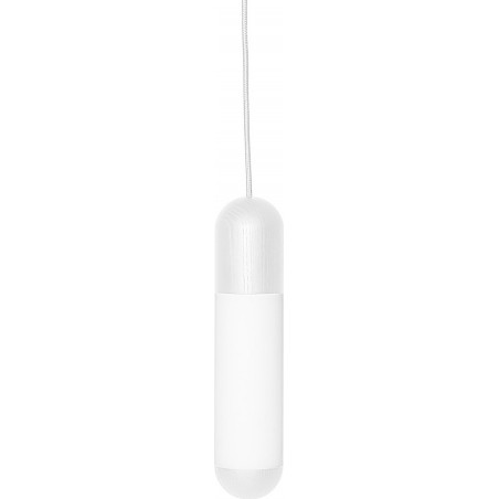 Lampa wisząca Funsui - biała, drewno i szkło | Ummo