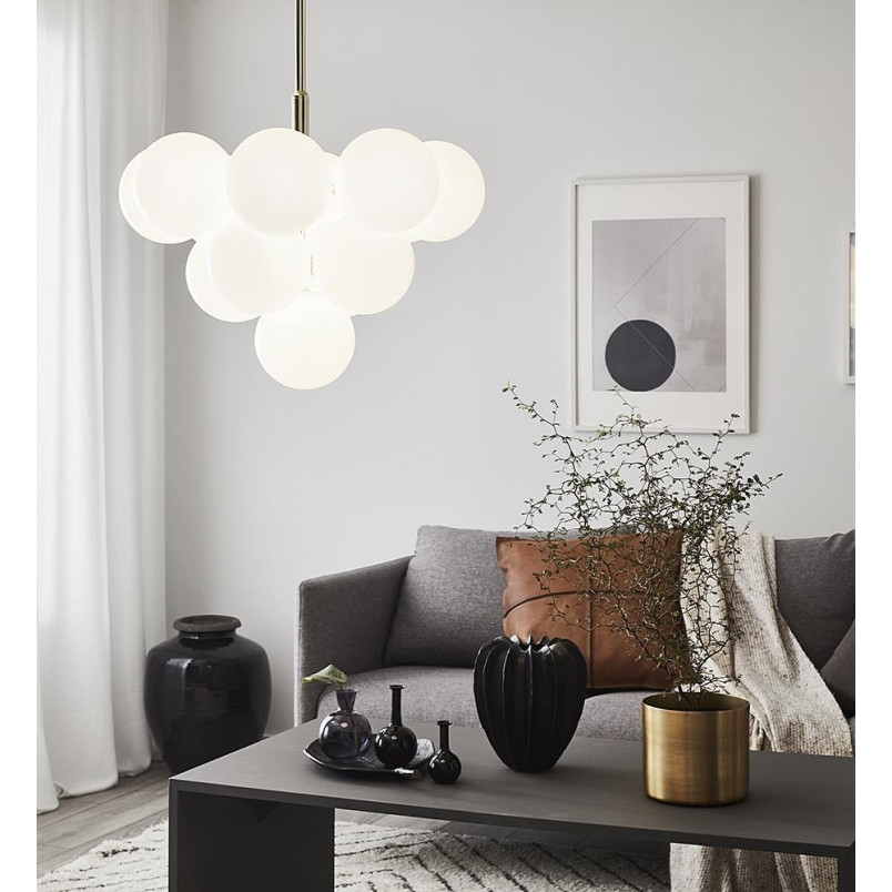 Lampa wisząca biało-złota Markslojd | Kule szklane, 56cm
