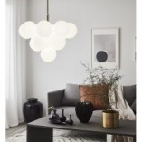 Lampa wisząca biało-złota Markslojd | Kule szklane, 56cm