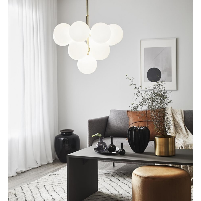 Lampa wisząca biało-złota Markslojd | Kule szklane, 56cm