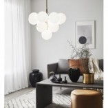 Lampa wisząca biało-złota Markslojd | Kule szklane, 56cm