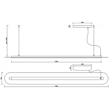 Lampa wisząca Senkei C LED czarna - Ummo | Nowoczesne oświetlenie