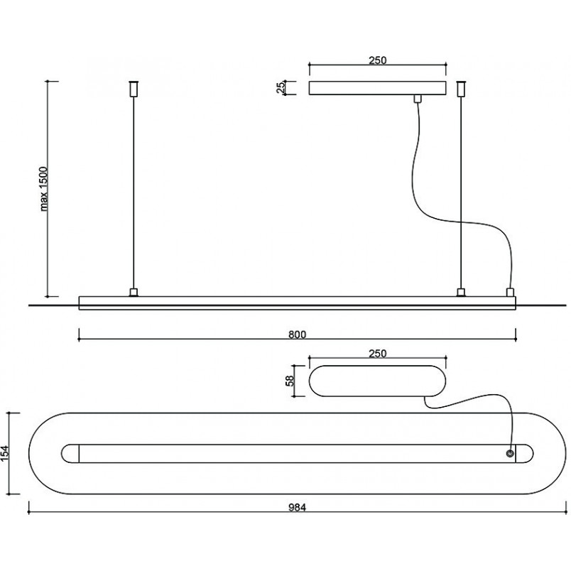 Lampa wisząca Senkei A LED - Zielona, 98,4cm | Ummo