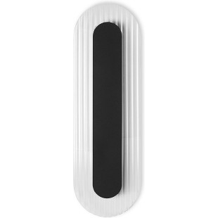 Kinkiet owalny z ryflowanym szkłem Riflo W B LED 48,8cm czarny Ummo