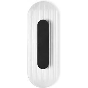 Kinkiet owalny z ryflowanym szkłem Riflo W A LED 43,5cm czarny Ummo