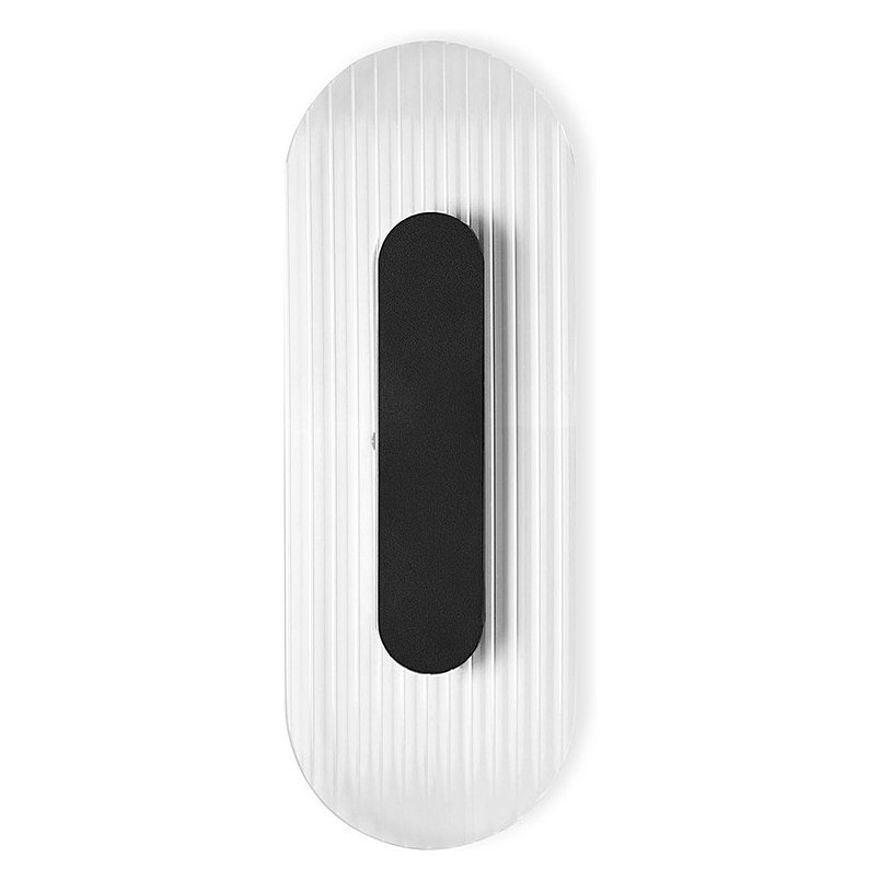 Kinkiet Riflo W A LED | Owalny, Szklany, Czarny Ummo