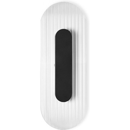 Kinkiet Riflo W A LED | Owalny, Szklany, Czarny Ummo