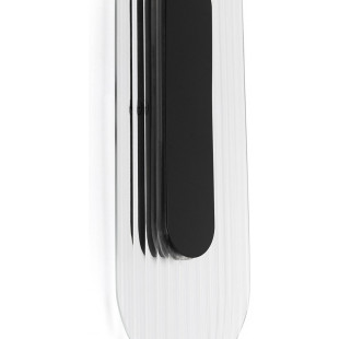 Kinkiet owalny z ryflowanym szkłem Riflo W A LED 43,5cm czarny Ummo