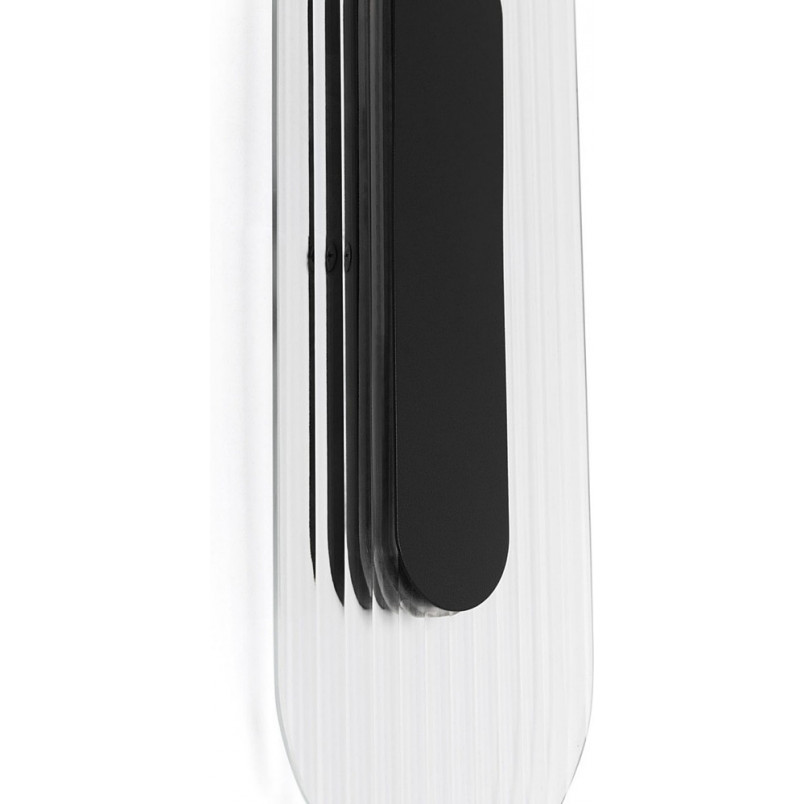 Kinkiet Riflo W A LED | Owalny, Szklany, Czarny Ummo