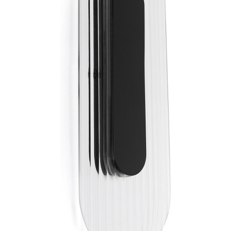 Kinkiet Riflo W A LED | Owalny, Szklany, Czarny Ummo