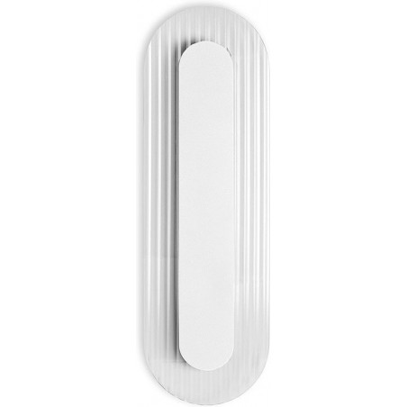 Kinkiet Riflo W B LED - Owalny, Szklany, Biały | Ummo