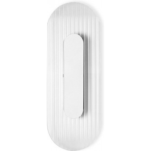 Kinkiet owalny z ryflowanym szkłem Riflo W A LED 43,5cm biały Ummo