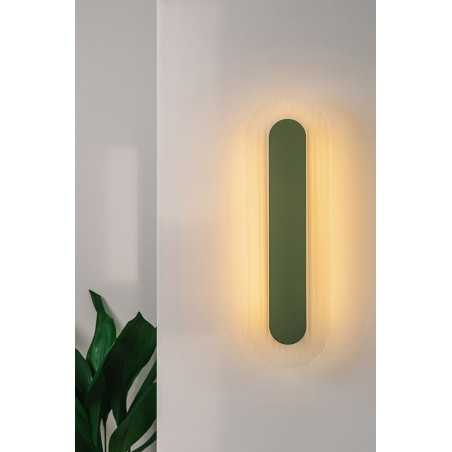 Kinkiet Riflo W B LED Ummo | Owalny, Szklany, Zielony