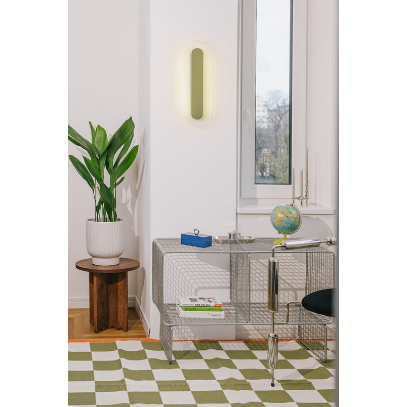 Kinkiet Riflo W B LED Ummo | Owalny, Szklany, Zielony