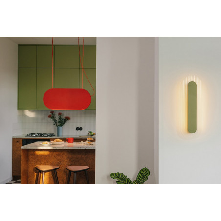 Kinkiet Riflo W B LED Ummo | Owalny, Szklany, Zielony