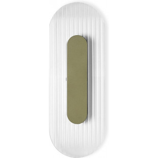 Kinkiet owalny z ryflowanym szkłem Riflo W A LED 43,5cm oliwkowy Ummo