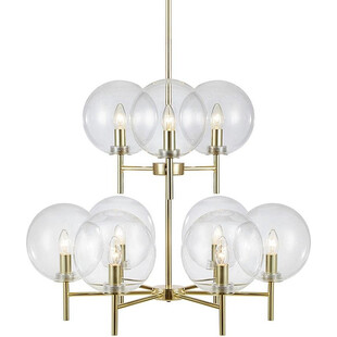 Lampa wisząca szklane kule glamour Crown 70 Przeźroczysty/Mosiądz szczotkowany marki Markslojd