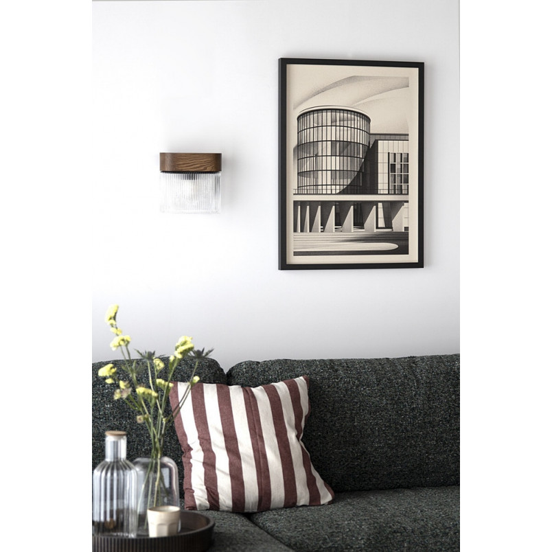 Kinkiet szklany ryflowany Flumina | Ummo - Retro i Vintage