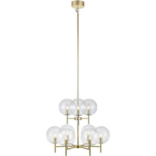 Lampa wisząca szklane kule glamour Crown 70 Przeźroczysty/Mosiądz szczotkowany marki Markslojd
