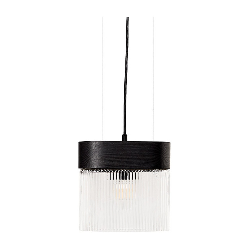 Lampa wisząca Flumina czarna - drewno, szkło | Ummo
