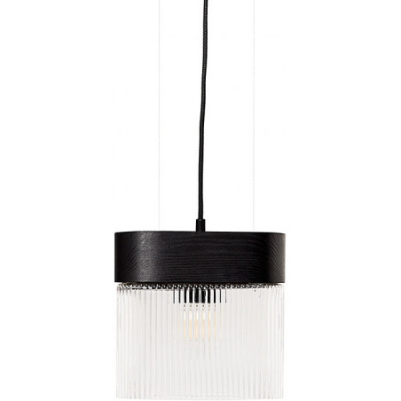 Lampa wisząca Flumina czarna - drewno, szkło | Ummo