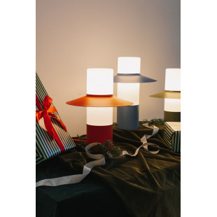 Lampa stołowa retro Caponio niebieska Ummo | Stylowe oświetlenie