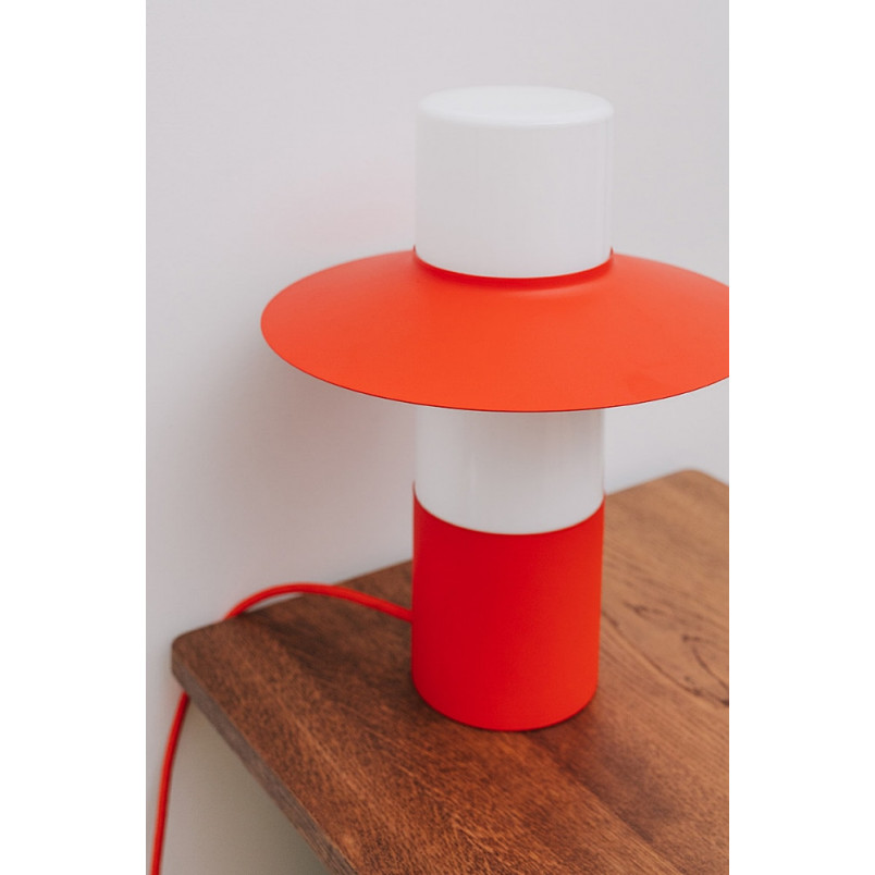 Lampa stołowa retro Caponio | Ummo - Czerwono-pomarańczowa